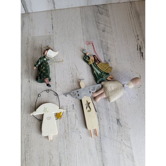 Angel ornament lot set raggedy Ann religious Xmas halo - Picture 8 of 11